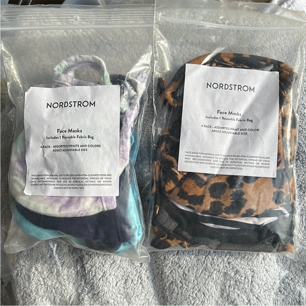 NORDSTROM face mask 2 four packs of reusable fabric mask NEW
